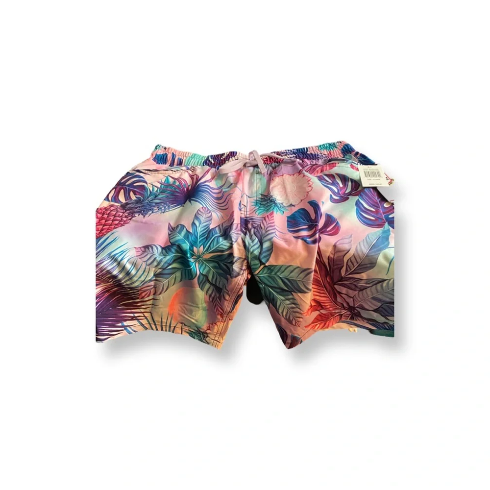 Clearance-Men’s Tropical Floral Swim/Volley Shorts